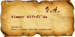 Vimmer Alfréda névjegykártya